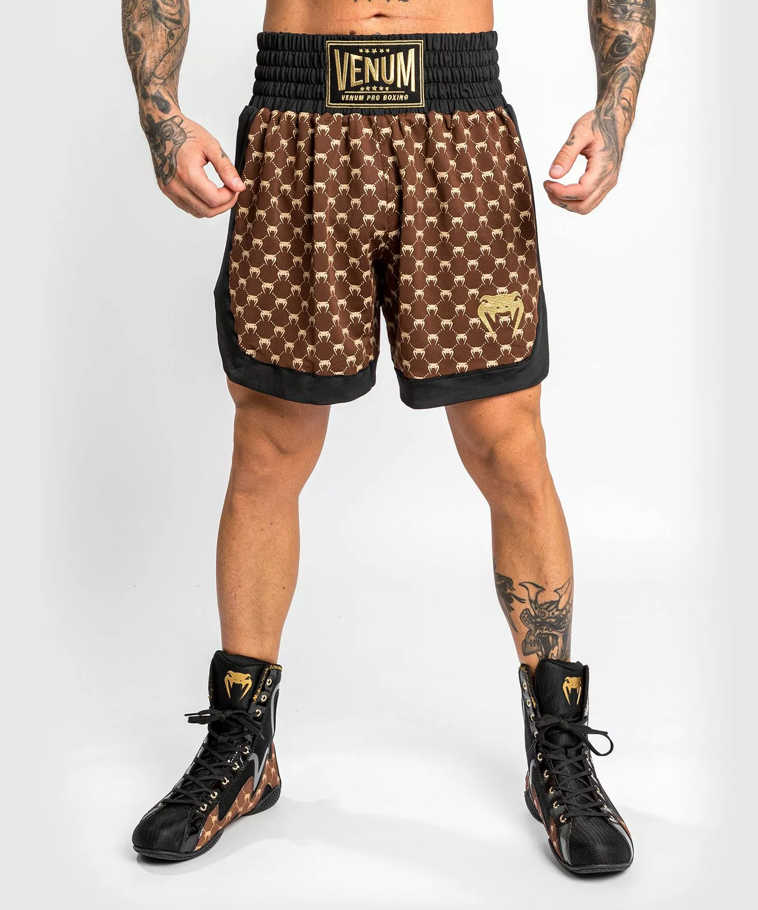 Short De Boxe Venum Monogram - Noir/Marron 3 Short De Boxe Venum Monogram - Noir/Marron