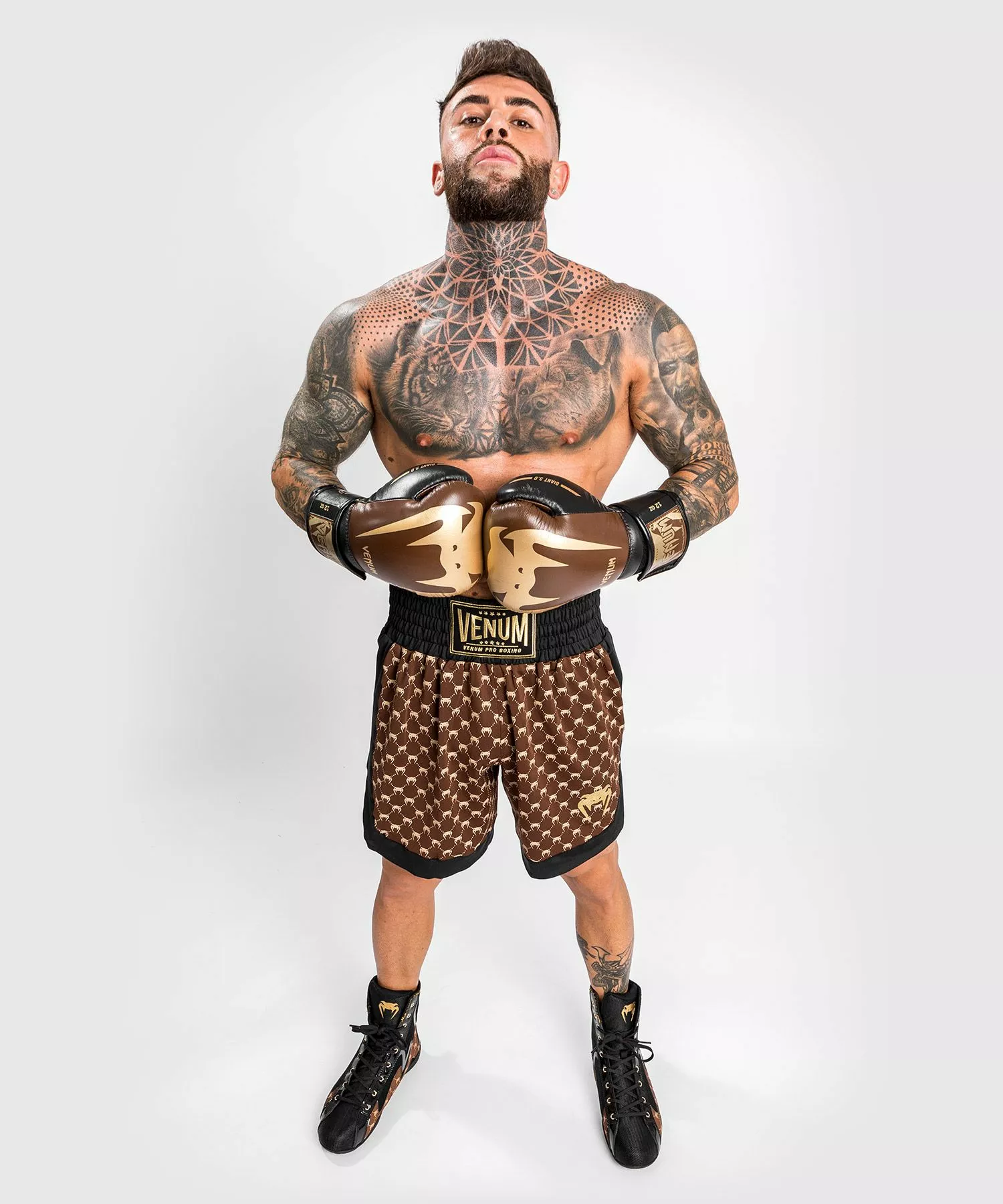 Short De Boxe Venum Monogram - Noir/Marron 6 Short De Boxe Venum Monogram - Noir/Marron – Image 4