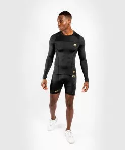 Rashguard Venum G-Fit - Manches Longues - Noir/Or -Magasin D'usine Venum b427e352ae1d0a18aacb8dfb8310a935b618891a RASH LS GFIT BLACK GOLD SD 09